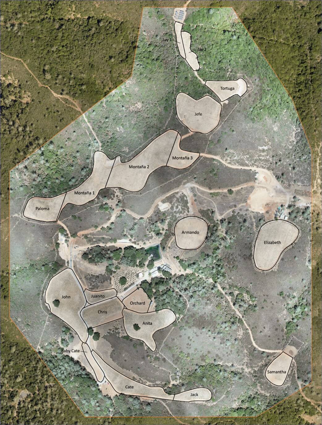 Aerial map of Phelan Ranch Vineyards and Winery